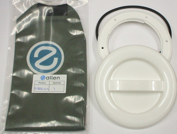 A337WR-BAG - 100MM HATCH COVER - WHITE with o-ring and bag